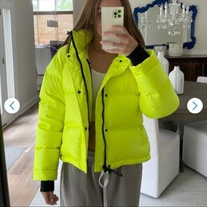 NWT Aritzia Super Puff Shorty Neon Yellow